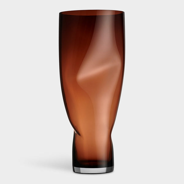 Load image into Gallery viewer, Orrefors Squeeze Vase Sunset Brown XL
