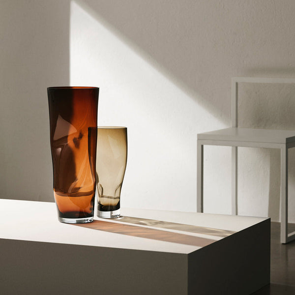 Load image into Gallery viewer, Orrefors Squeeze Vase Sunset Brown XL
