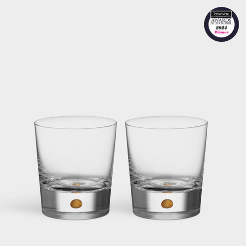 Orrefors Intermezzo Gold Double Old Fashioned - Set of 2