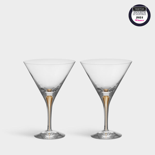 Load image into Gallery viewer, Orrefors Intermezzo Gold Martini - Set of 2
