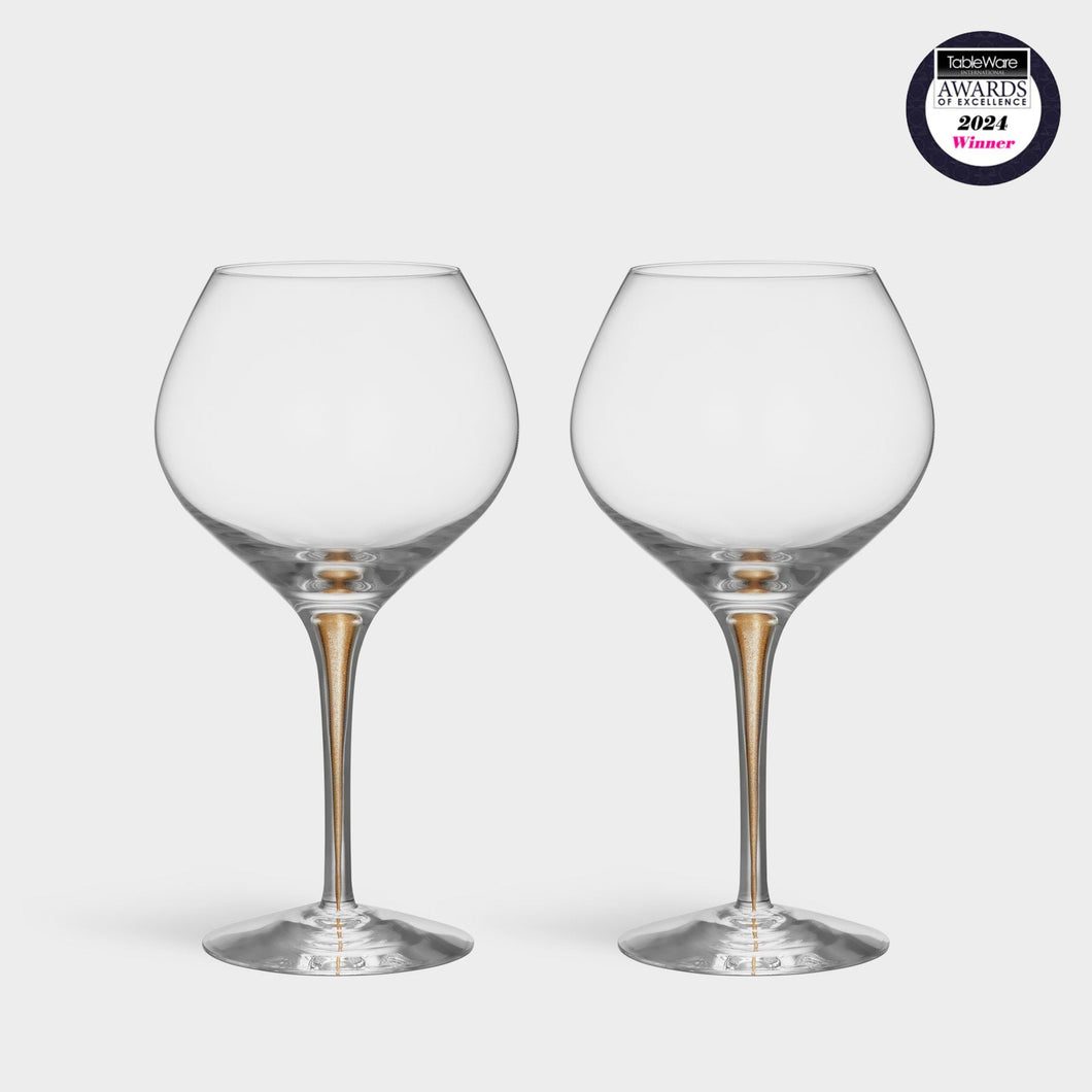 Orrefors Intermezzo Gold Bouquet - Set of 2