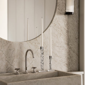 Orrefors Carat Candlestick Silver Medium - Set of 2