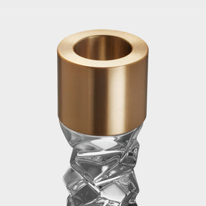 Orrefors Carat Candlestick Brass Small - Set of 2