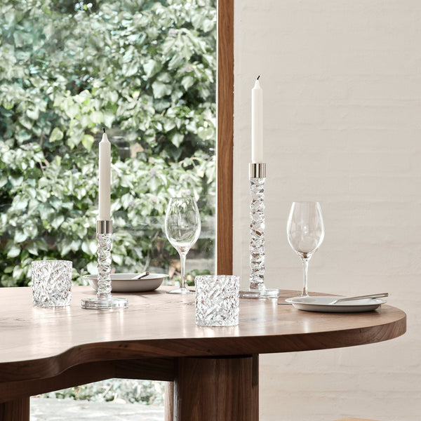 Load image into Gallery viewer, Orrefors Carat Candlestick Silver Medium - Set of 2
