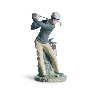 Lladro Golfer Man Figurine