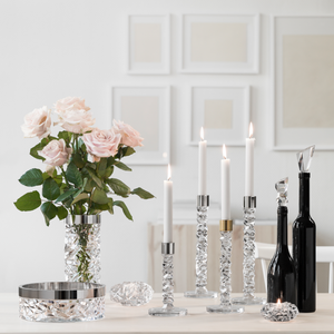 Orrefors Carat Candlestick Silver Small - Set of 2