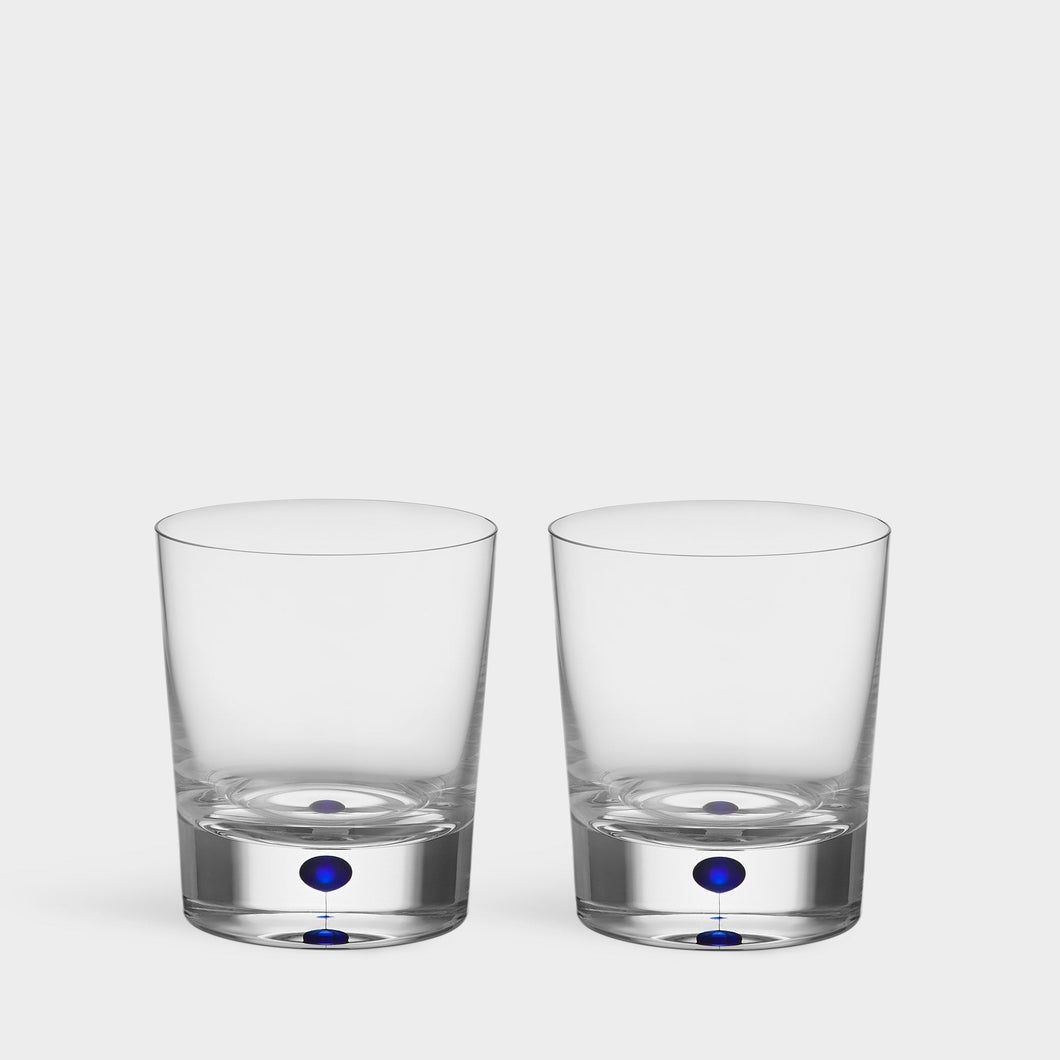 Orrefors Intermezzo Blue Double Old Fashioned - Set of 2