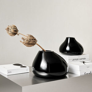 Orrefors Ebon Black Vase Medium