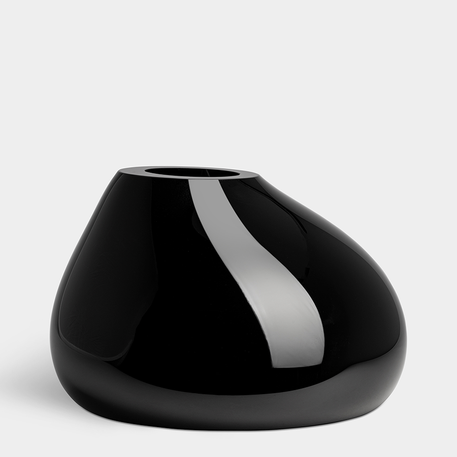 Orrefors Ebon Black Vase Large