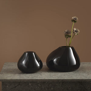 Orrefors Ebon Black Vase Large