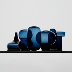 Orrefors Midsummer Vases Midnight Blue Mini Set Of 7 Ltd
