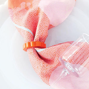 Mariposa Orange Scallop Napkin Ring Set of 4