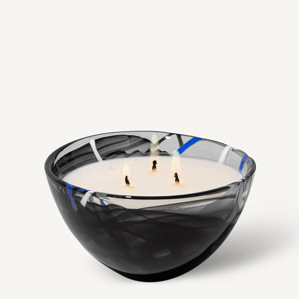Load image into Gallery viewer, Kosta Boda Contrast Black Candle - Blushing Pink
