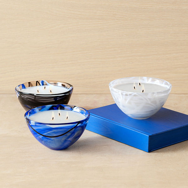 Load image into Gallery viewer, Kosta Boda Contrast Blue Candle - Coastal Bloom
