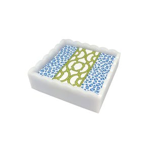 Mariposa Knots And Spots White Scalloped Cocktail Napkin Box Set