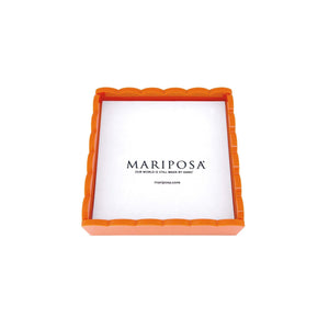 Mariposa Orange Scallop Napkin Box with Insert