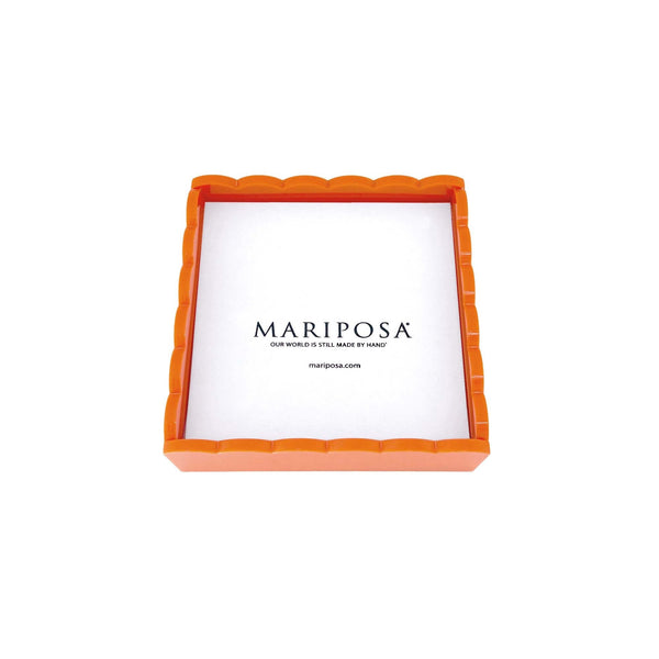Load image into Gallery viewer, Mariposa Orange Scallop Napkin Box with Insert
