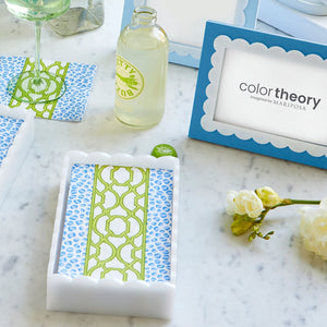 Mariposa Knots And Spots White Scalloped Guest Towel Box Set