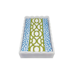 Mariposa Knots And Spots White Scalloped Guest Towel Box Set