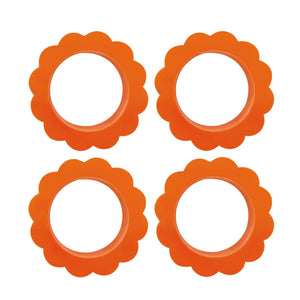 Mariposa Orange Scallop Napkin Ring Set of 4