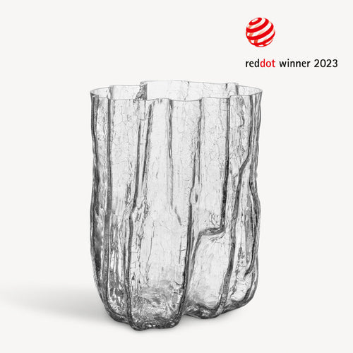 Kosta Boda Crackle Clear Vase Tall