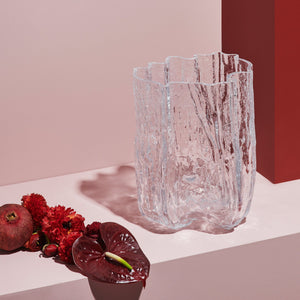 Kosta Boda Crackle Clear Vase Tall