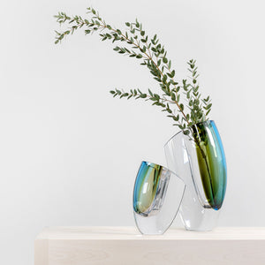 Kosta Boda Mirage Forest Green/Blue Vase Large