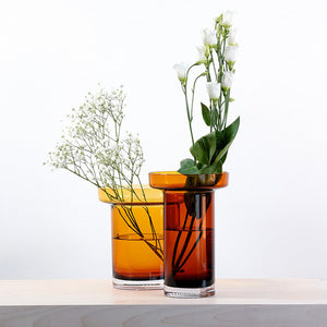 Kosta Boda Limelight Vase Amber Low