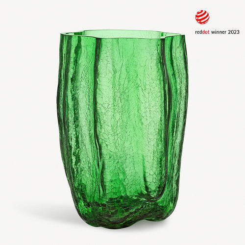 Kosta Boda Crackle Green Vase XL