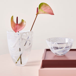 Kosta Boda Contrast Vase White/White