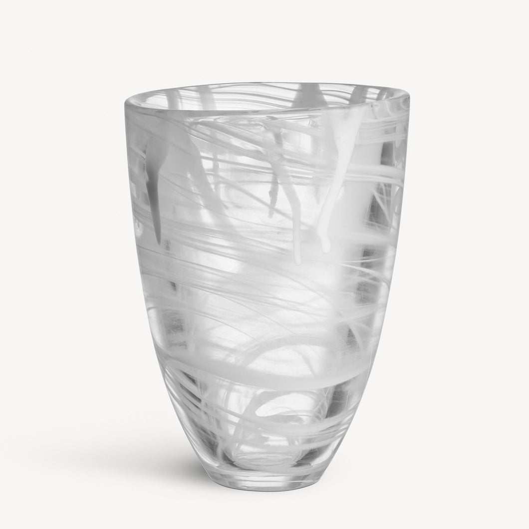 Kosta Boda Contrast Vase White/White