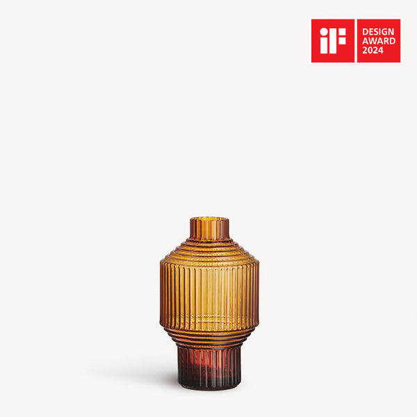 Load image into Gallery viewer, Kosta Boda Pavilion Vase Dark Amber Small
