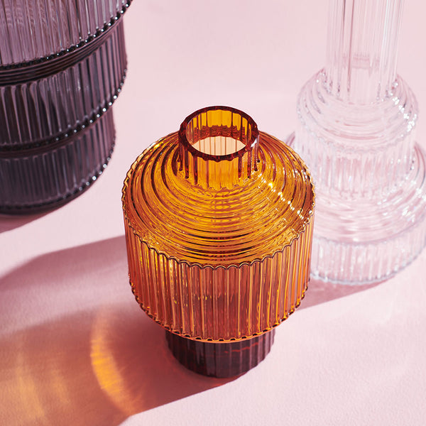 Load image into Gallery viewer, Kosta Boda Pavilion Vase Dark Amber Small
