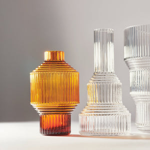 Kosta Boda Pavilion Vase Dark Amber Small
