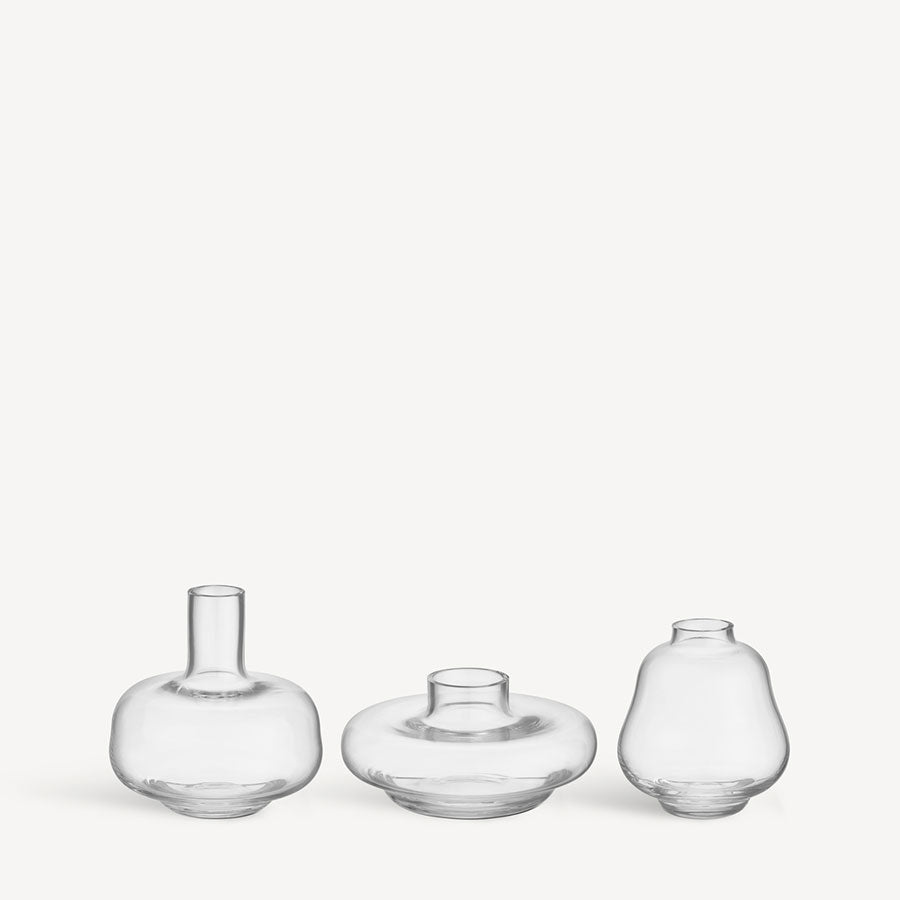 Kosta Boda Kappa Vases Clear Mini Set of 3