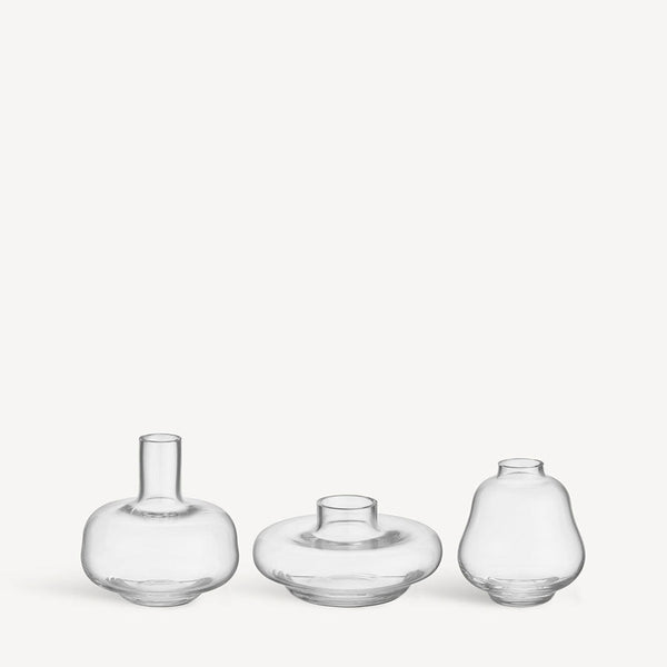 Load image into Gallery viewer, Kosta Boda Kappa Vases Clear Mini Set of 3
