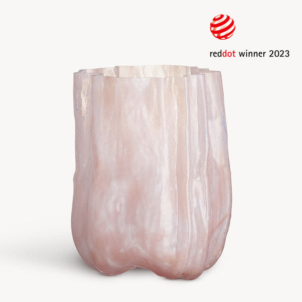 Load image into Gallery viewer, Kosta Boda Crackle Vase Pink Pearl Tall
