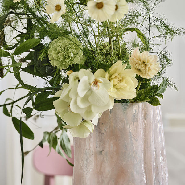 Load image into Gallery viewer, Kosta Boda Crackle Vase Pink Pearl Tall
