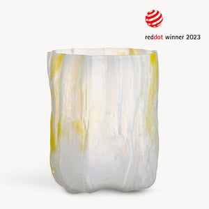 Kosta Boda Crackle Vase Lemon Sorbet Tall