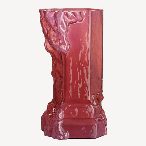 Kosta Boda Rocky Baroque Vase Hot Pink