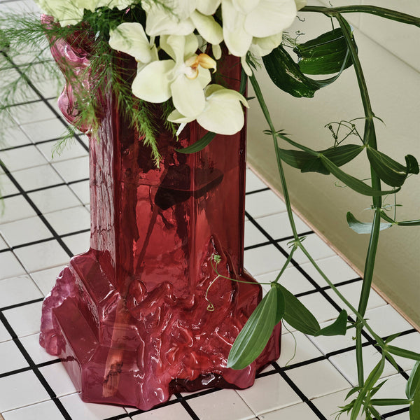 Load image into Gallery viewer, Kosta Boda Rocky Baroque Vase Hot Pink
