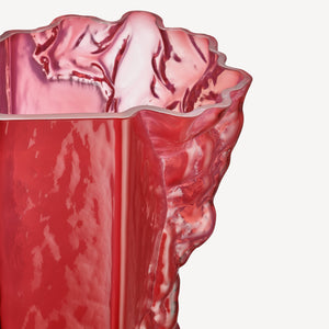 Kosta Boda Rocky Baroque Vase Hot Pink