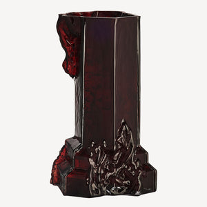 Kosta Boda Rocky Baroque Vase Oxblood