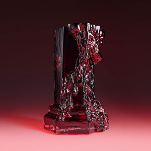 Kosta Boda Rocky Baroque Vase Oxblood