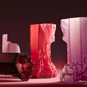 Kosta Boda Rocky Baroque Vase Oxblood