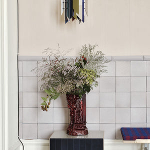 Kosta Boda Rocky Baroque Vase Oxblood