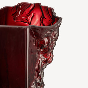 Kosta Boda Rocky Baroque Vase Oxblood