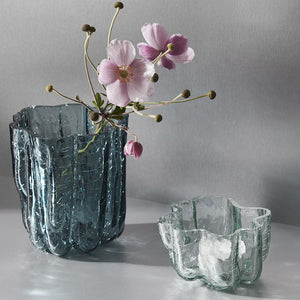 Kosta Boda Crackle Vase Circular Small