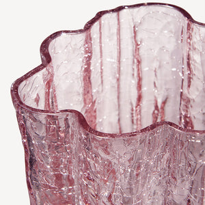 Kosta Boda Crackle Vase Pink Small