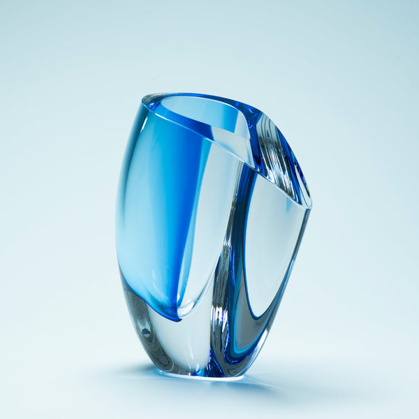 Load image into Gallery viewer, Kosta Boda Mirage Vase Blue/Blue Large
